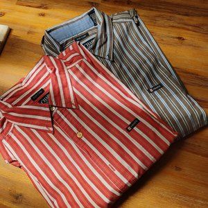 Ralph Lauren / Chaps Dress-Casual Shirts -- Grey/Red Sz. L (Bundle of 2)